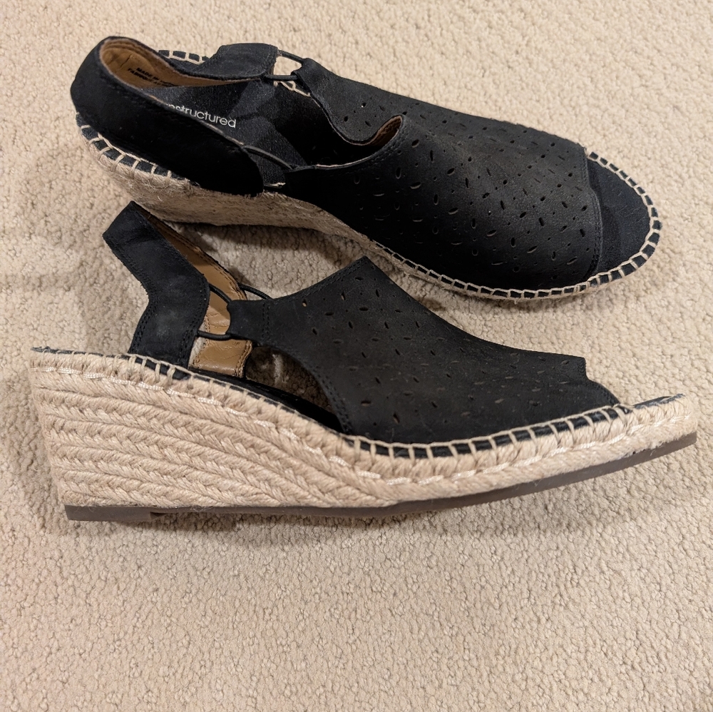 Clarks Petrina Gail leather nubuck Sandal size 10 Black New Without Box.